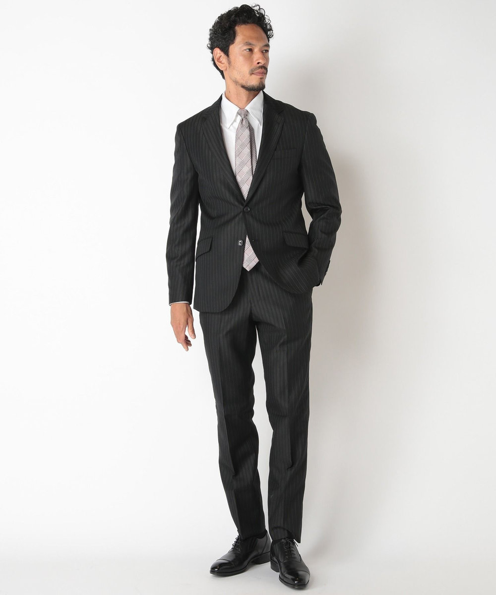 MEN'S BIGI 小剣クレリック配色チェック/千鳥柄タイ レッド