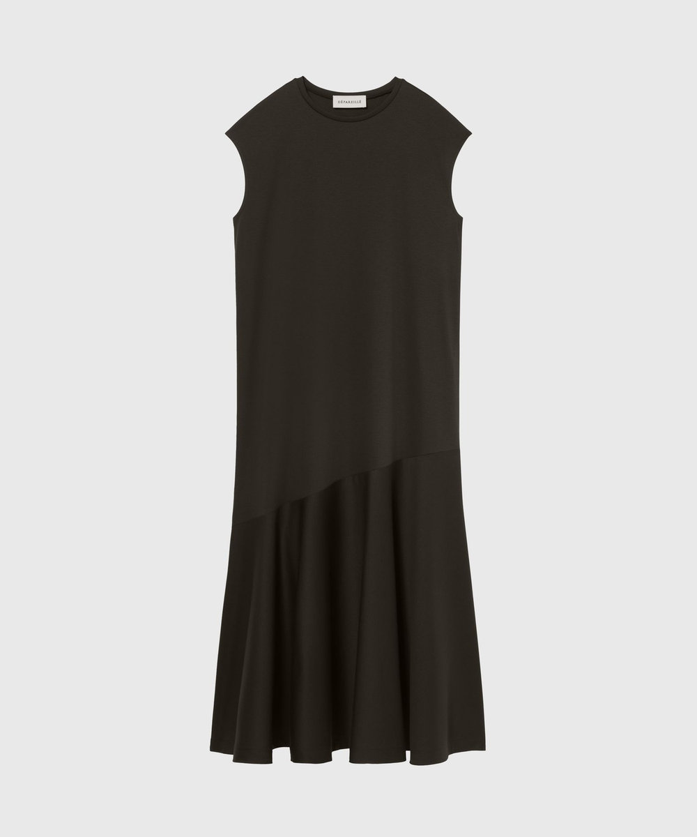 DÉPAREILLÉ COTTON JERSEY DRESS / コットンジャージードレス ブラウン