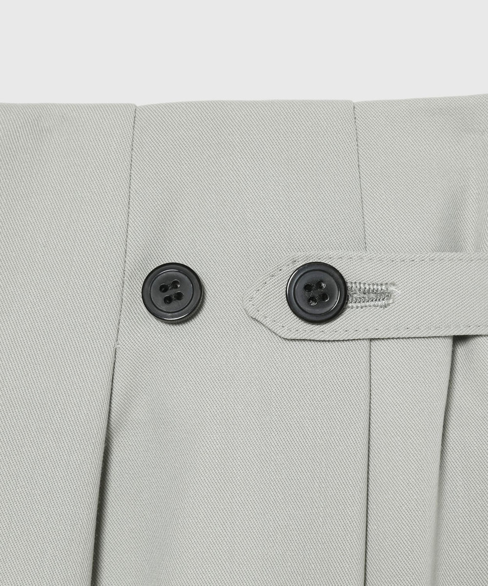 DÉPAREILLÉ WOOL NYLON GABARDINE WAIST BELT PANTS / ウールナイロンギャバジンウエストベルトパンツ グレイッシュベージュ