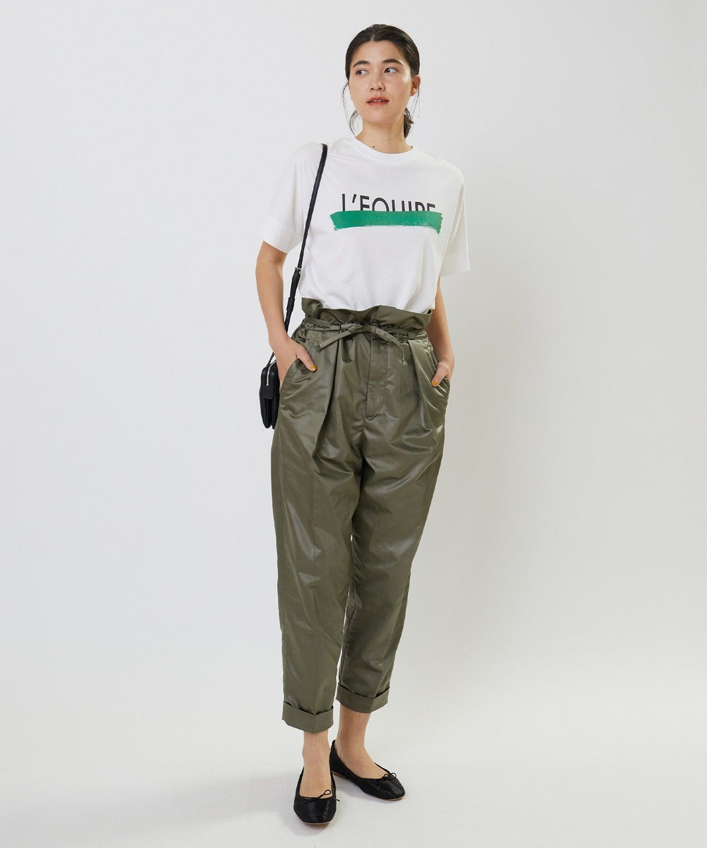 L'EQUIPE 【YOSHIKO KRIS-WEBB×L’EQUIPE】ストレッチサテンキャロットパンツ カーキ