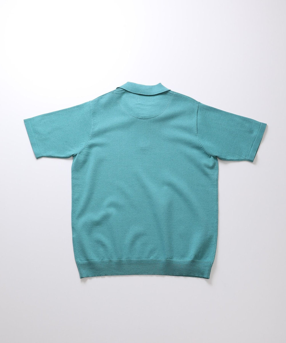 MEN'S BIGI LIBERTYプリントスキッパーニットポロシャツ エメラルド