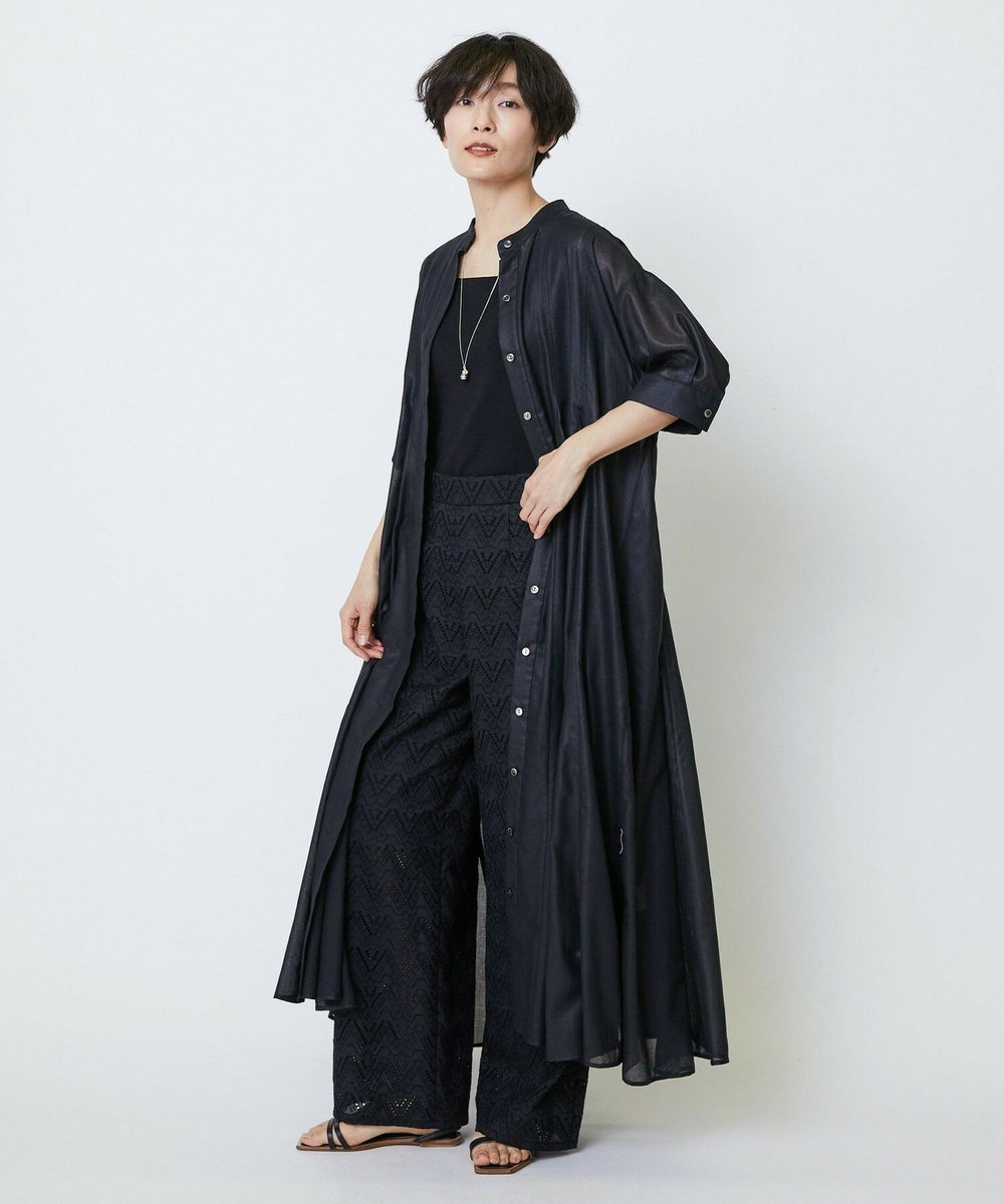 feerique feerique コットンレースワイドパンツ ブラック