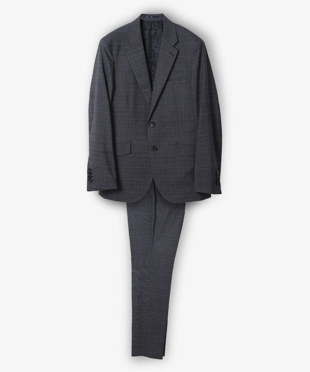MEN'S BIGI ウールメランジグレンチェックスーツ＜セットアップ＞ ネイビー