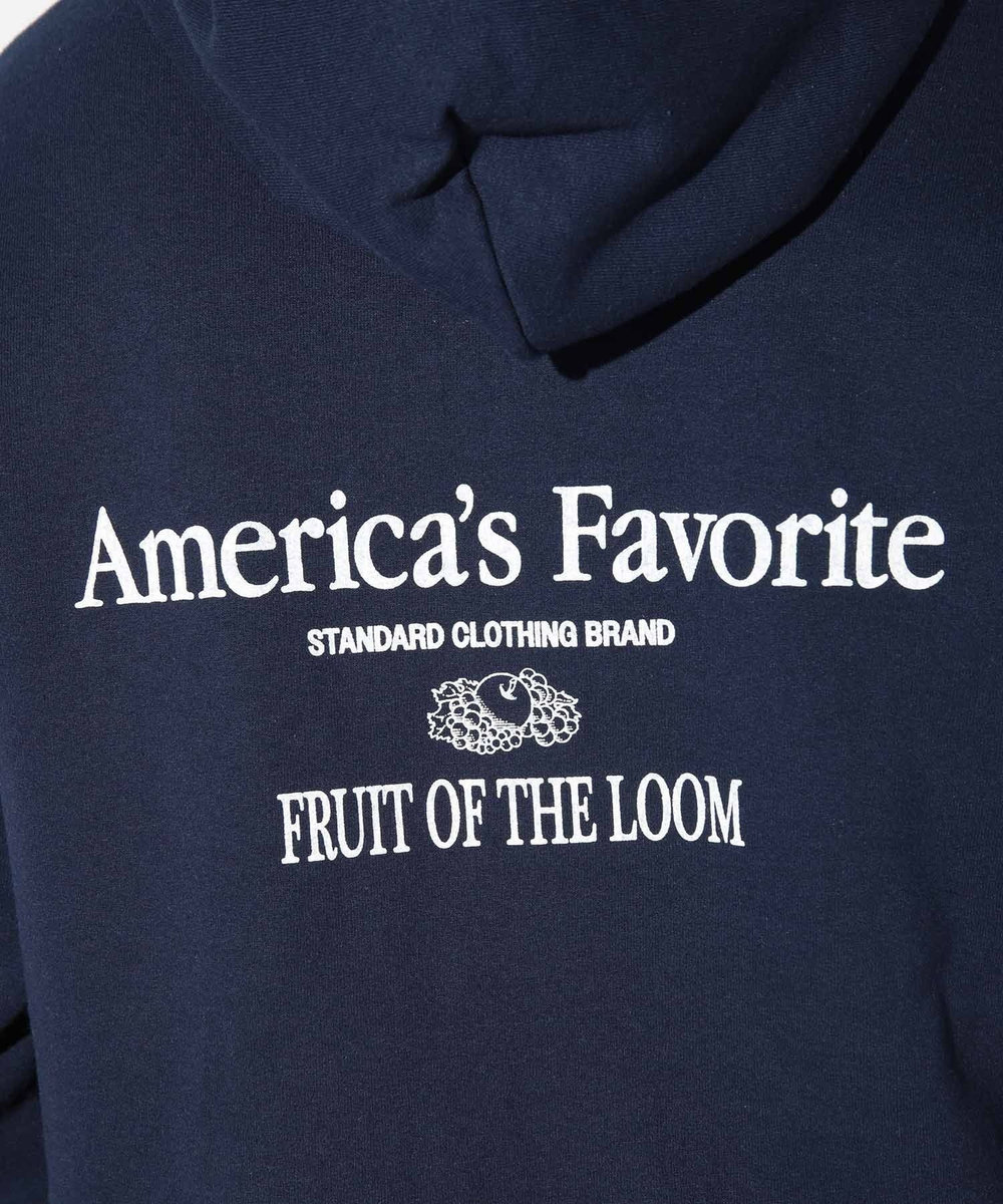 UNION STATION FRUIT OF THE LOOM別注プリントパーカー ネイビー