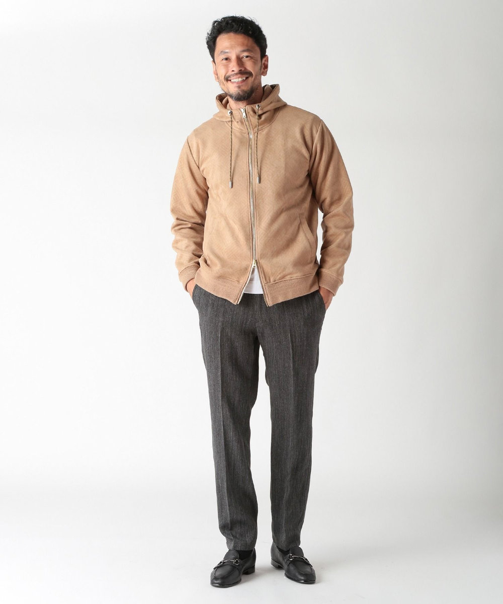 MEN'S BIGI テックスエードエンボスパーカー ベージュ