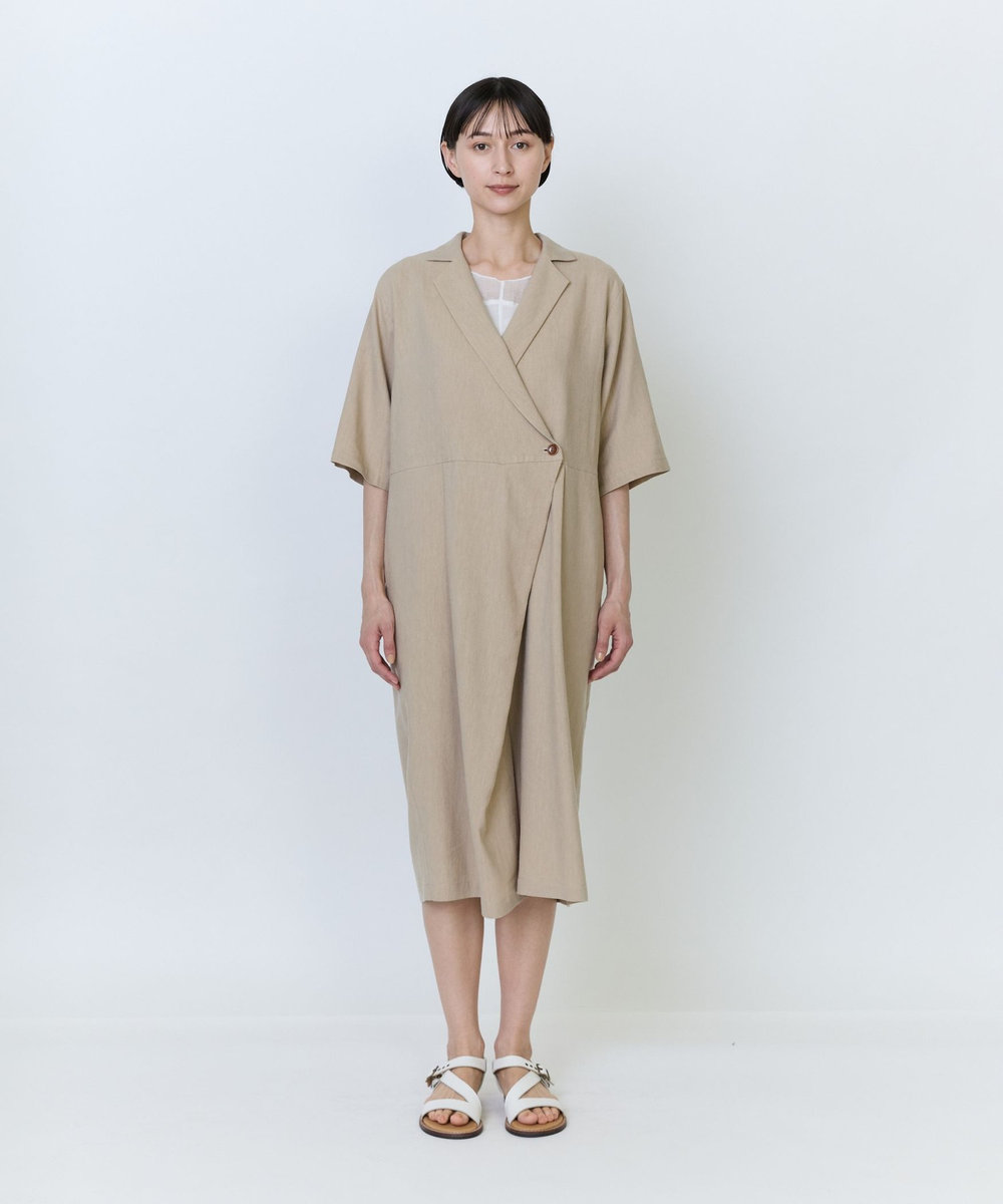 LOISIR テンセルコットンリネンオールインワン ベージュ