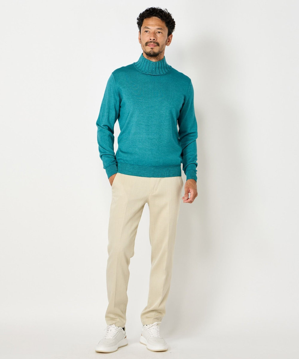 MEN'S BIGI 【FILIPPO DE LAURENTIIS】12G天竺ハイゲージニット ターコイズブルー