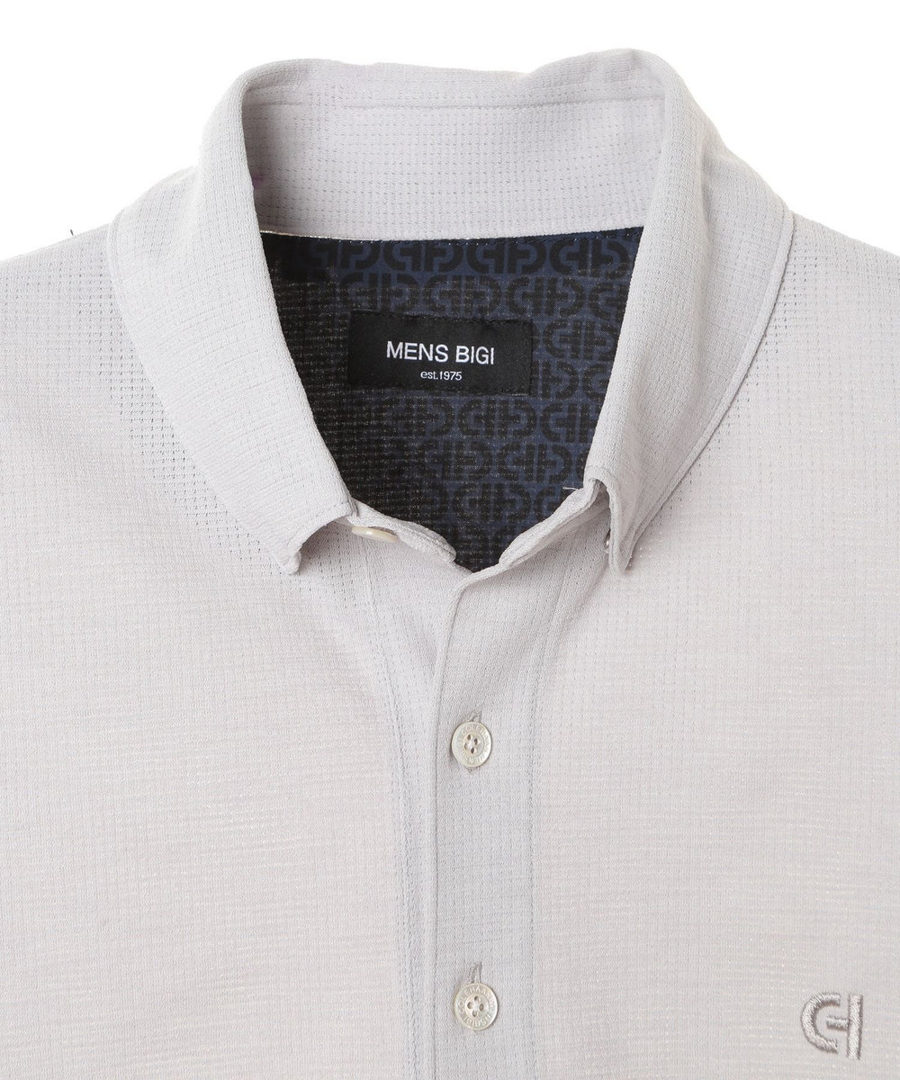 MEN'S BIGI  【COLE HAAN/コール ハーン】別注 メッシュジャージ素材ポロシャツ<吸水速乾><2WAYストレッチ> グレー