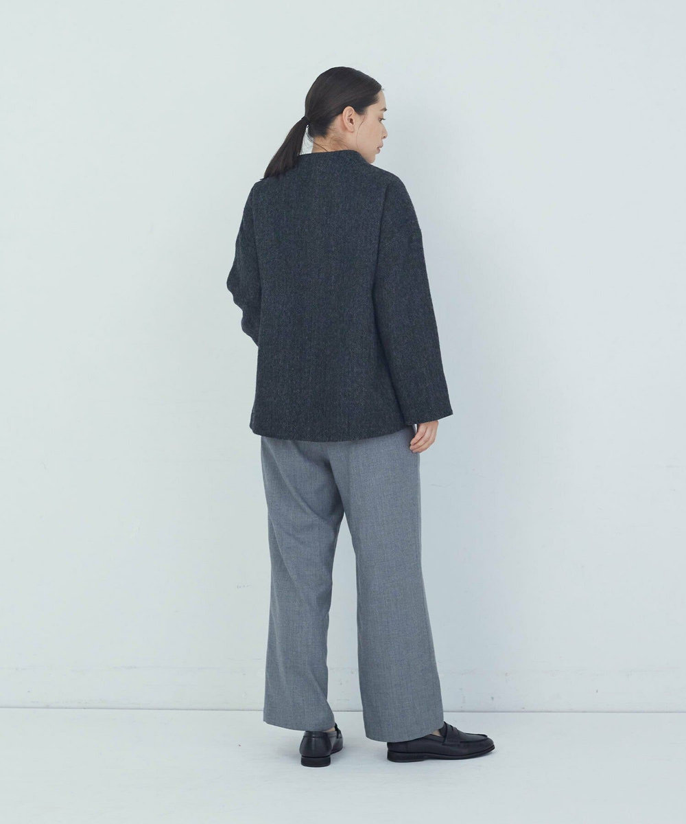 ADIEU TRISTESSE Vネックハーフコート チャコールグレー