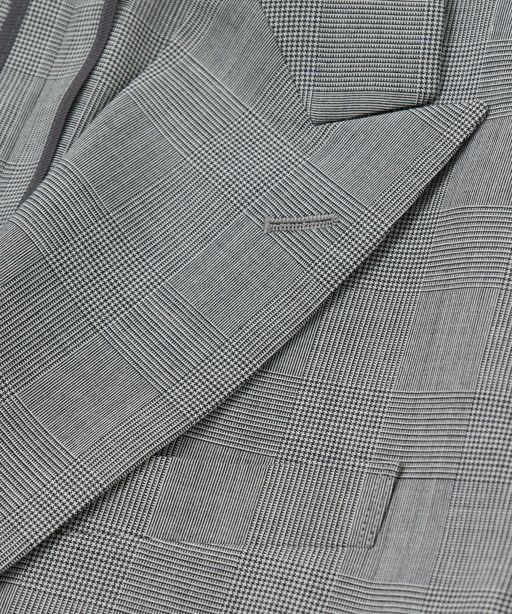 MEN'S BIGI SMART MERINOウールトロピカル/グレンチェック ダブルジャケット＜防シワ＞＜軽量＞＜ストレッチ＞ ブラック系その他