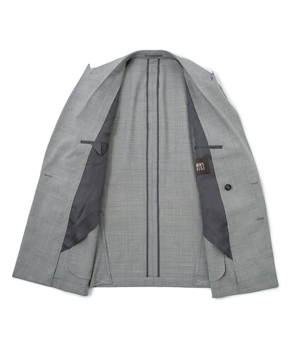MEN'S BIGI SMART MERINOウールトロピカル/グレンチェック ダブルジャケット＜防シワ＞＜軽量＞＜ストレッチ＞ ブラック系その他