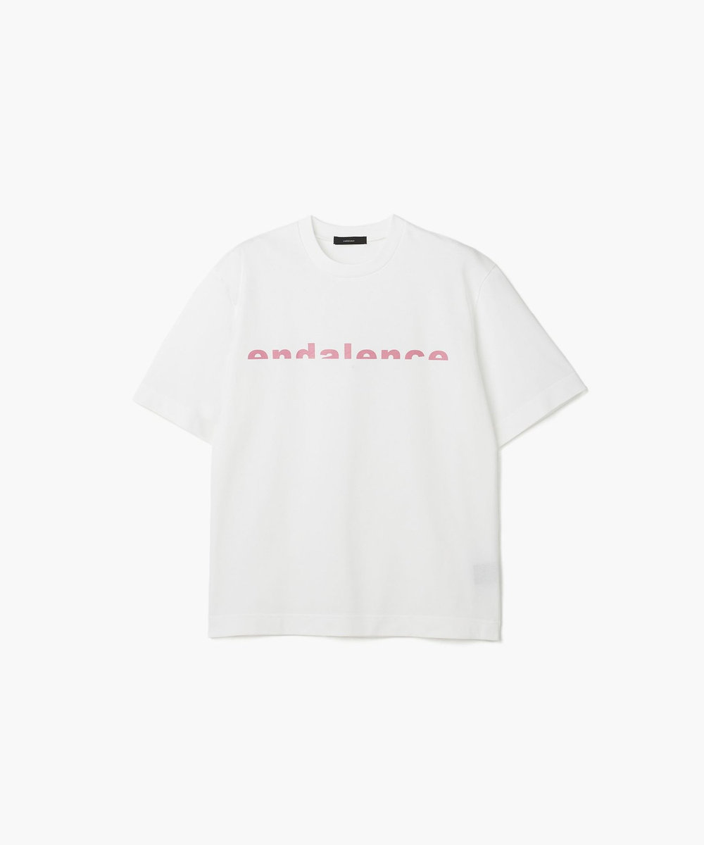 endalence endalenceハーフロゴ半袖Tシャツ ピンク
