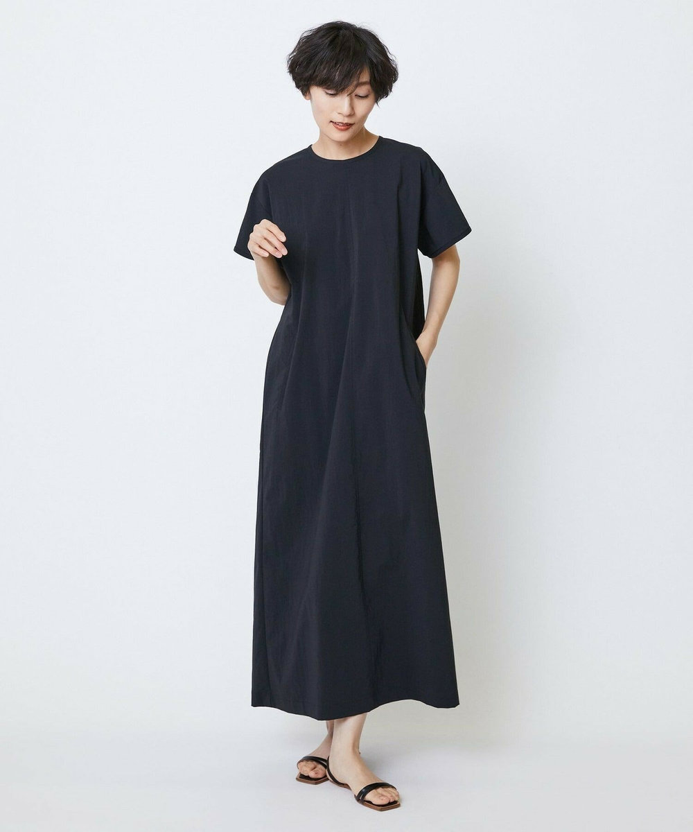 feerique feerique　ポリナイロンストレッチTシャツワンピース ブラック