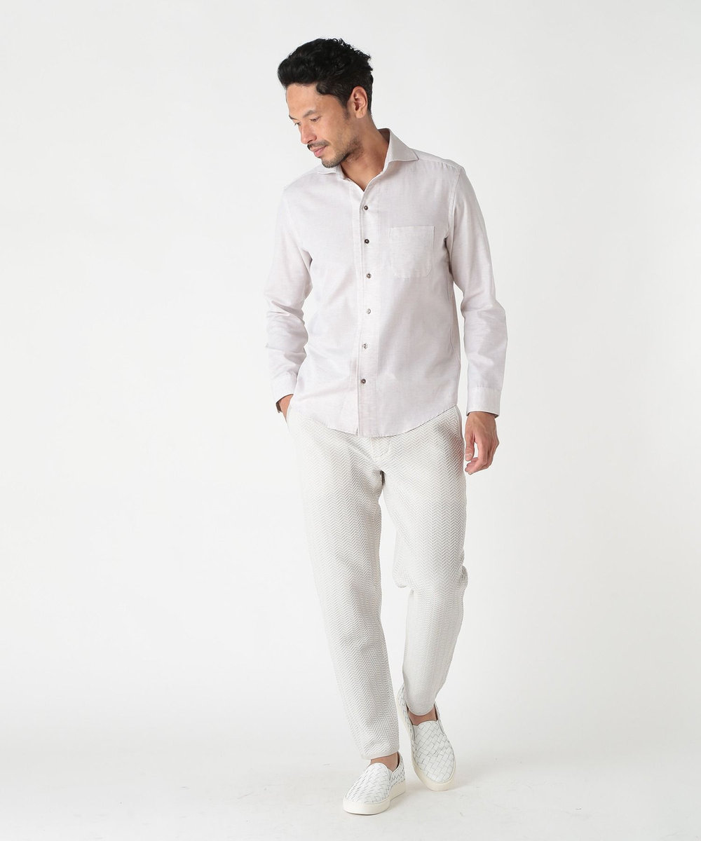 MEN'S BIGI 【ACTIVE TAILOR】ヘリンボーンニットパンツ オフホワイト