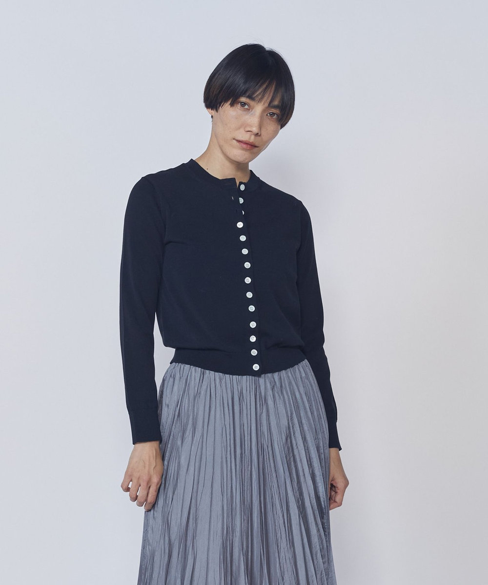 1er Arrondissement コンパクトボタンカーディガン ブラック