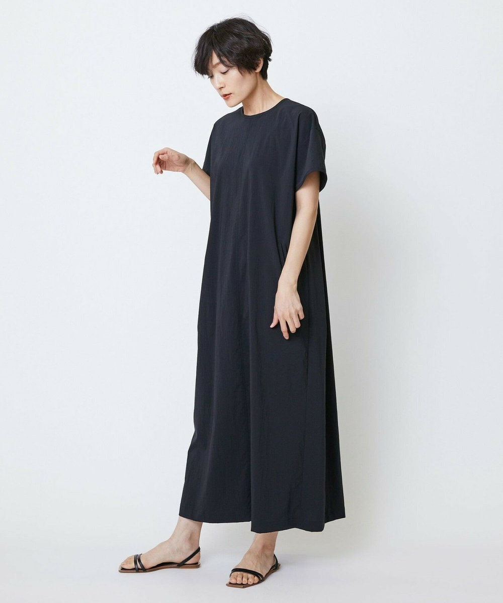 feerique feerique　ポリナイロンストレッチTシャツワンピース ブラック