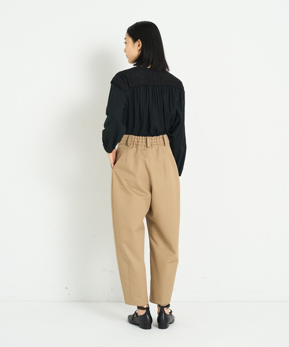 ADIEU TRISTESSE コットンエステルワンタックテーパードパンツ ベージュ