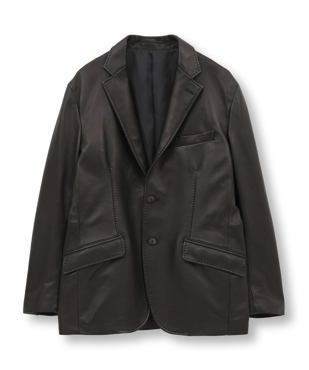 MEN'S BIGI シープレザーテーラードジャケット ブラック