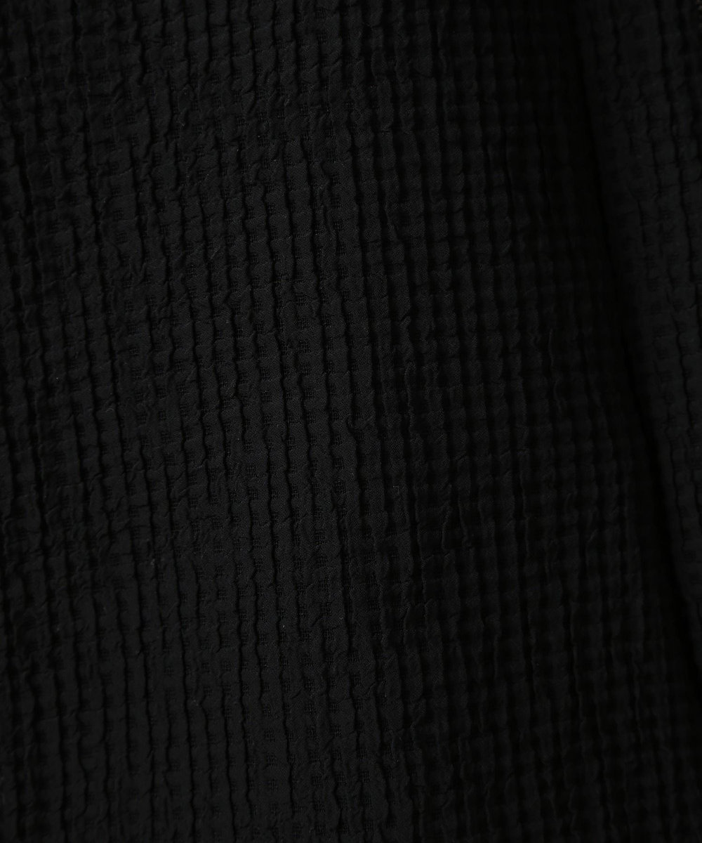 MEN'S BIGI ワッフルシアサッカー素材カーディガン ブラック