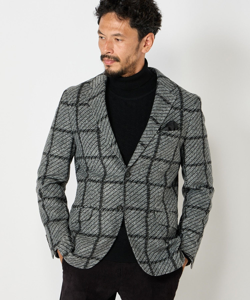 MEN'S BIGI 【LANIFICIO ROMA】ジャージテーラードジャケット グレー系その他
