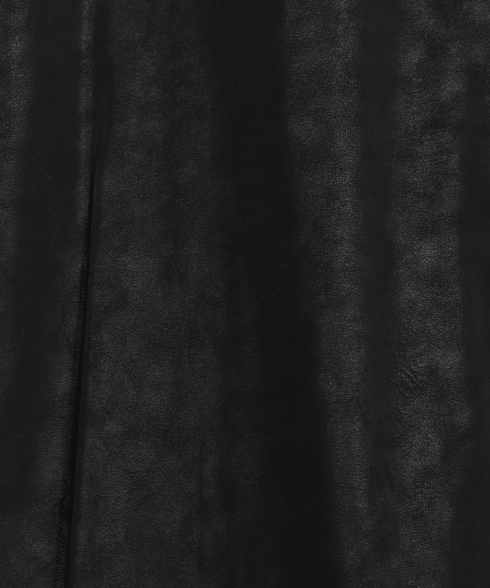 MEN'S BIGI フェイクレザーCPOシャツ ブラック