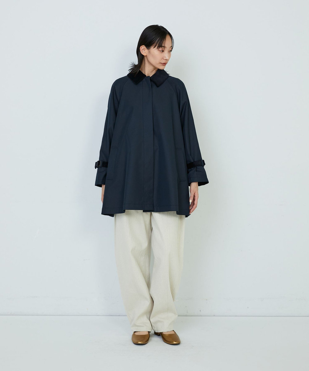 ADIEU TRISTESSE Aラインハーフコート ネイビー