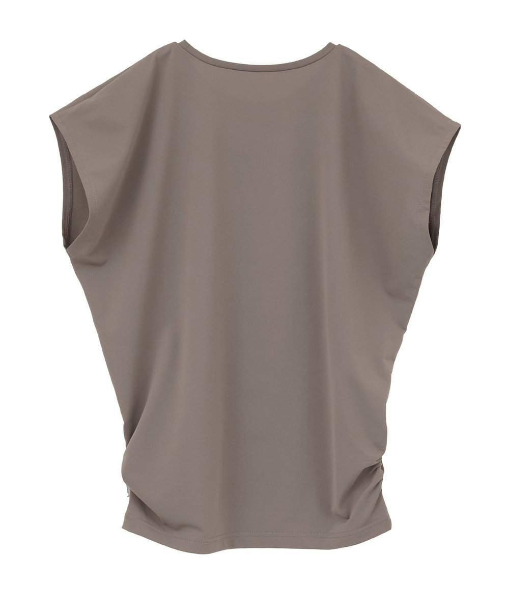 Julier 【定番】Ecocoフレンチスリーブトップス/エコ・UVカット・吸汗速乾・ハイストレッチ・ホットヨガ対応・ラッシュガード ベージュ
