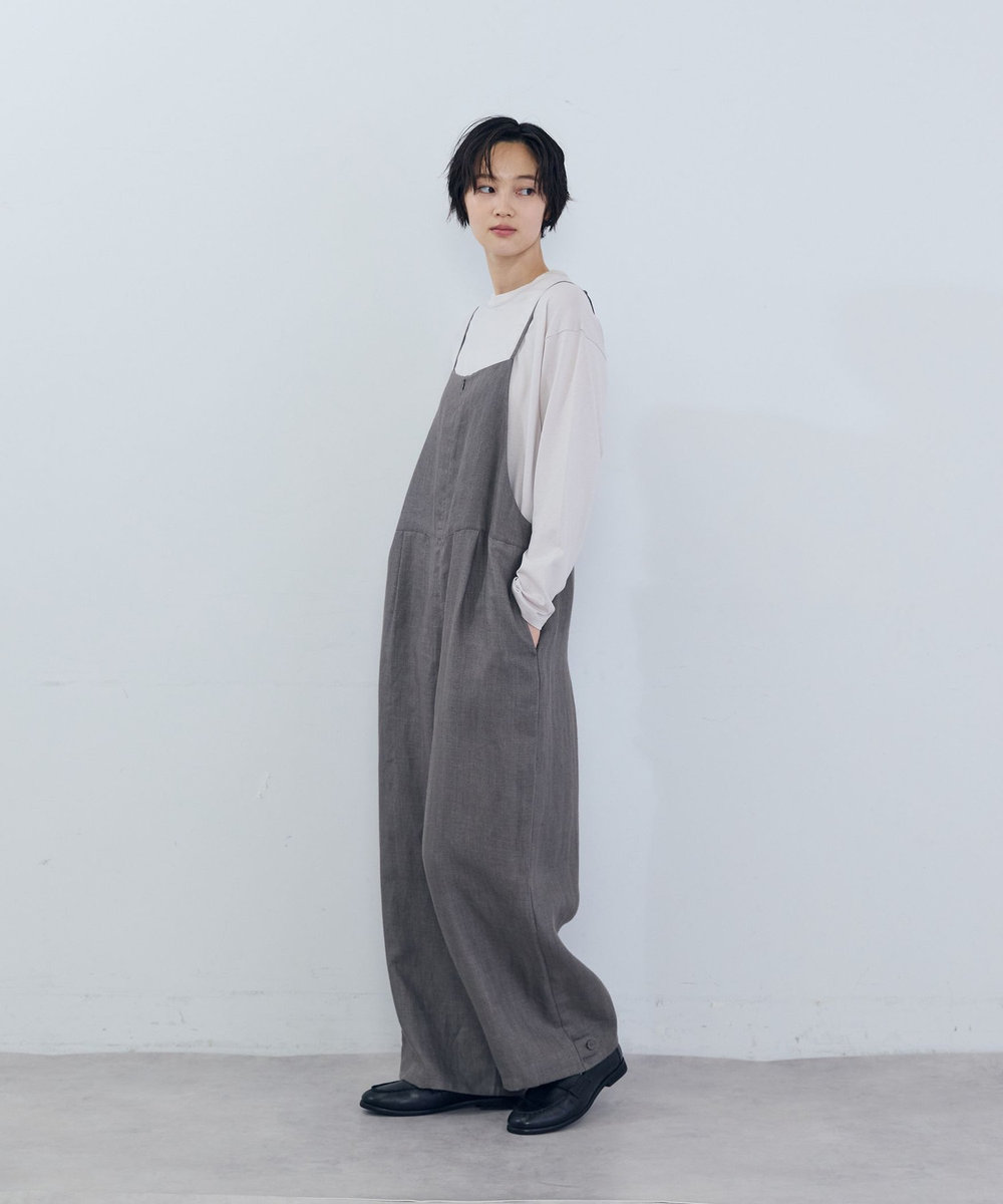 ADIEU TRISTESSE リネンサロペット カーキ
