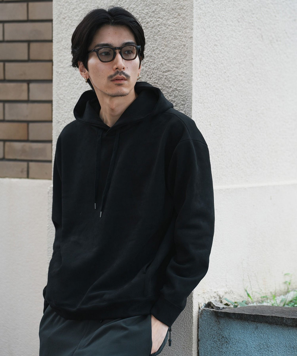 UNION STATION ＊WEB限定 フェイクスエード リラックスフィットフーディ ブラック