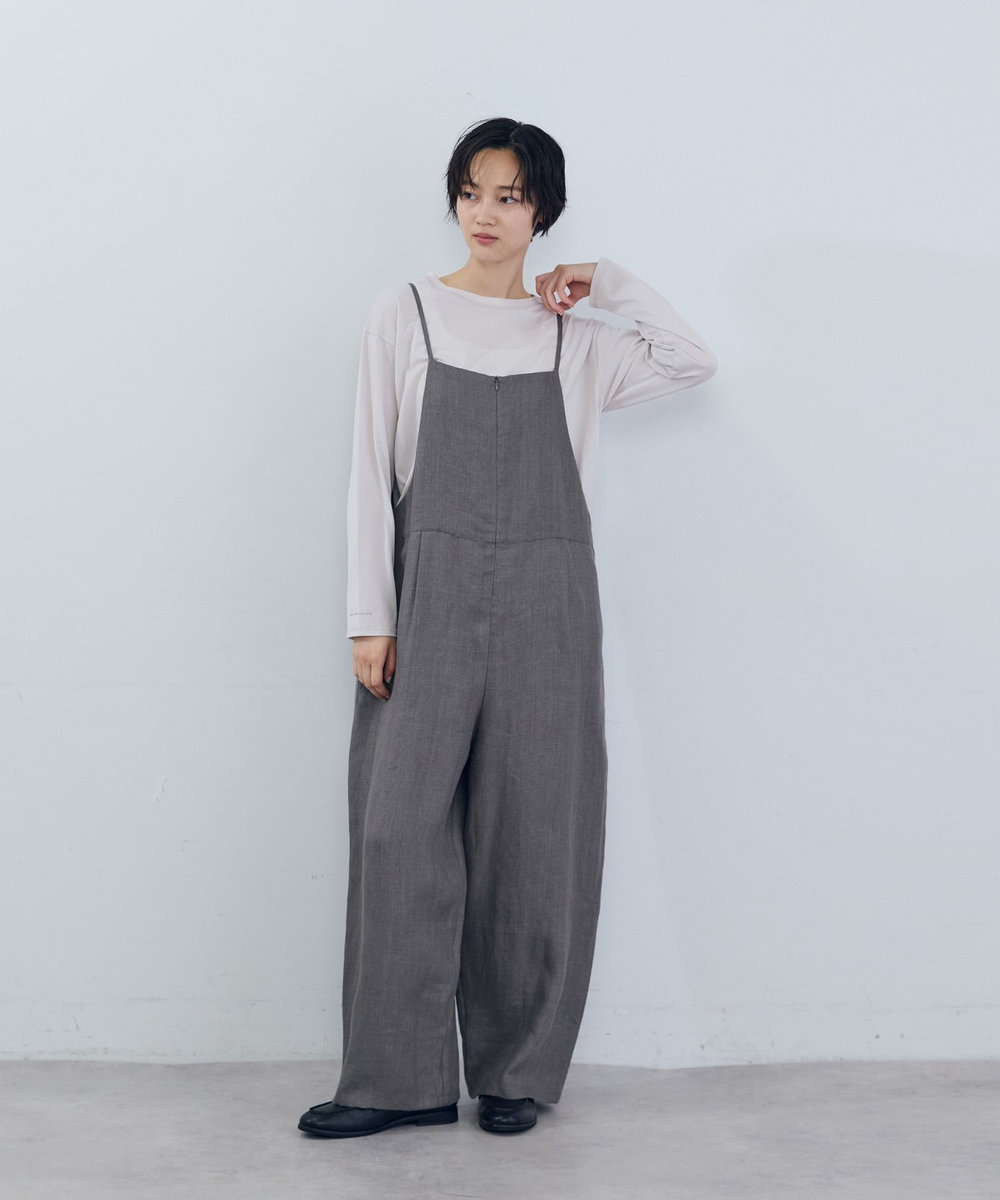 ADIEU TRISTESSE リネンサロペット カーキ
