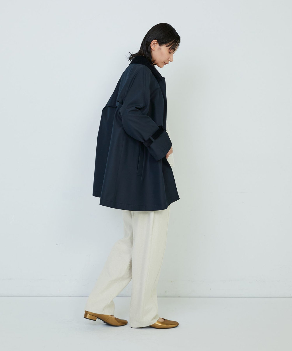 ADIEU TRISTESSE Aラインハーフコート ネイビー