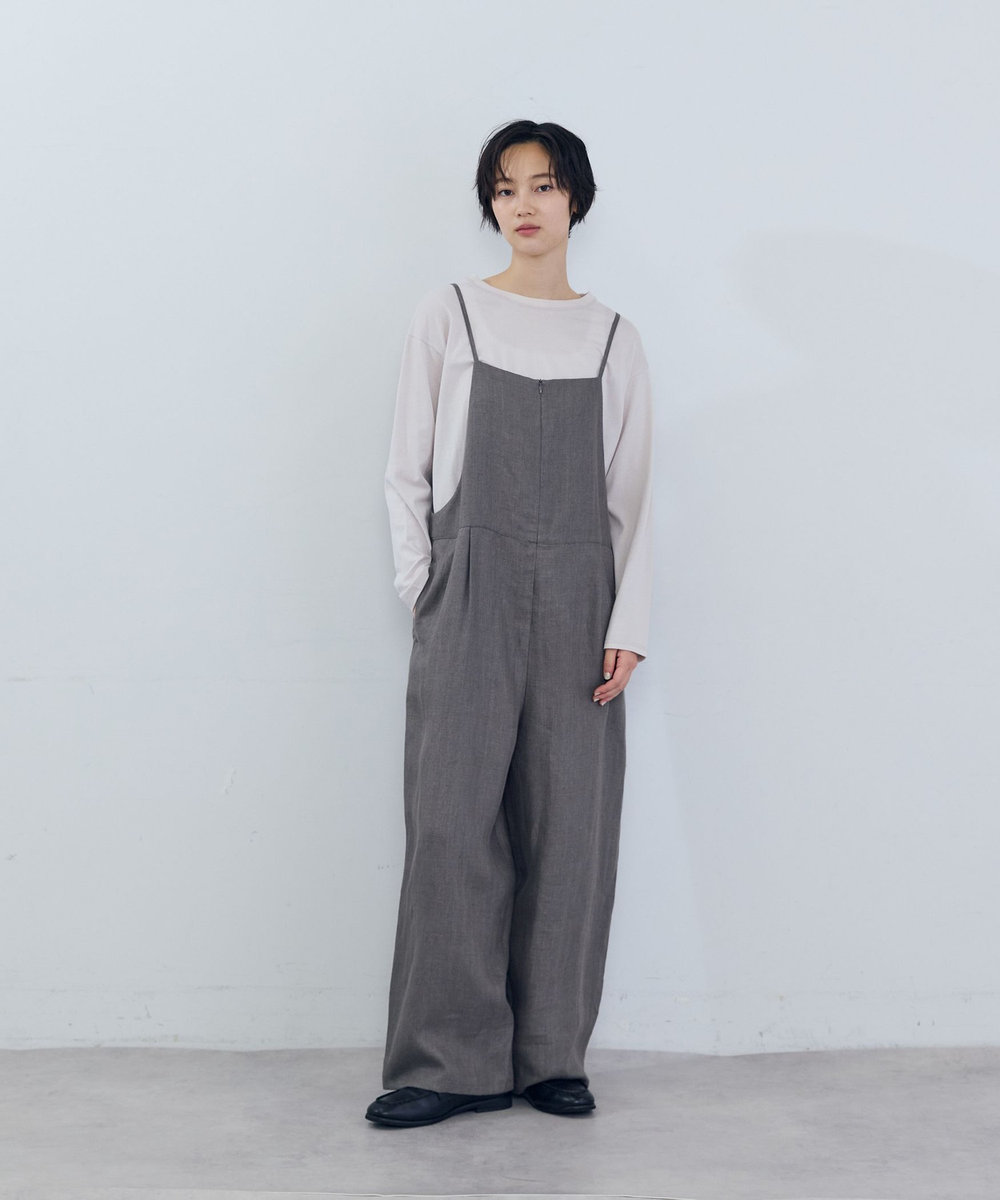 ADIEU TRISTESSE リネンサロペット カーキ