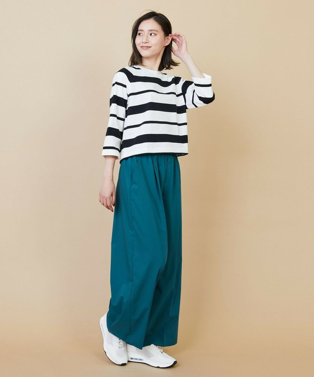 L'EQUIPE raspail × L'EQUIPE 別注クロップド丈ボーダーカットソー ブラック