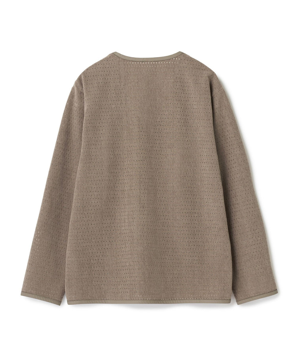 MEN'S BIGI シアーメッシュスエード ジップカーディガン＜通気性＞＜ストレッチ＞ ベージュ