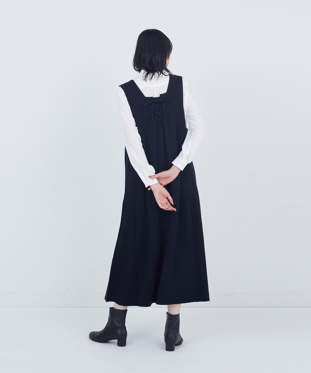 ADIEU TRISTESSE コットンミラノリブニットワンピース ブラック