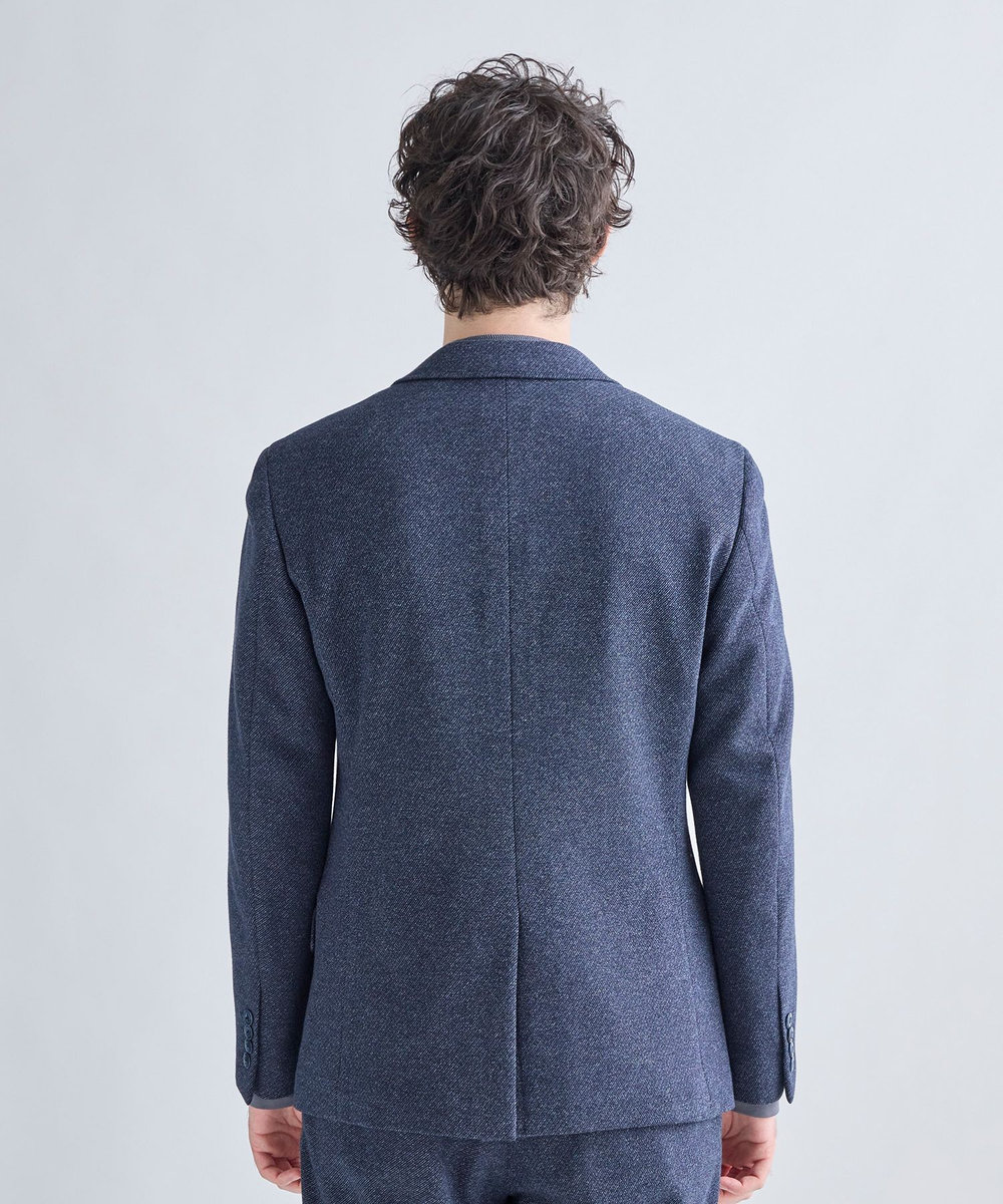 MEN'S BIGI ウール混ツイルジャージジャケット ネイビー