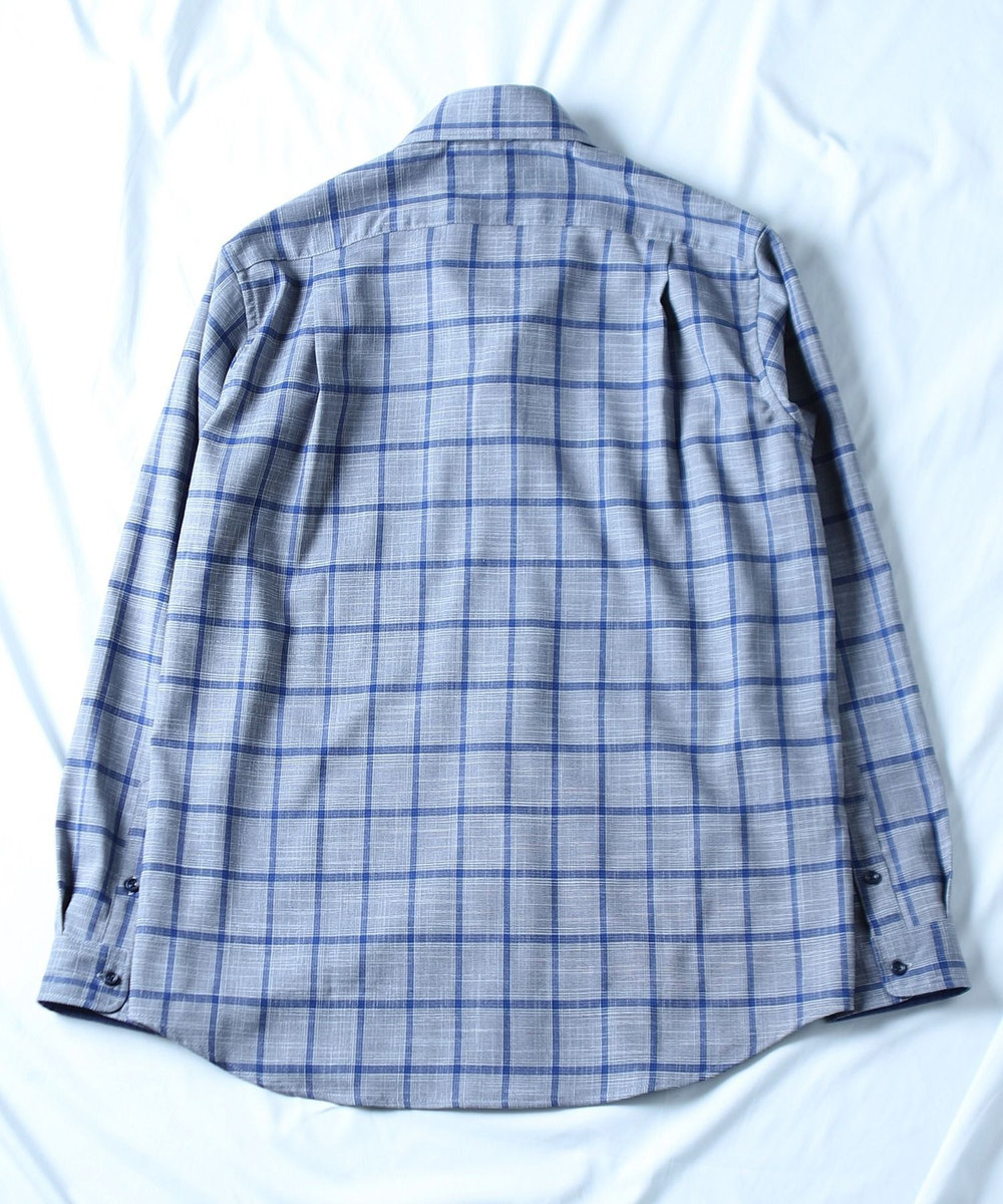 UNION STATION T/Rチェックカッタウェイカラーシャツ グレー系その他