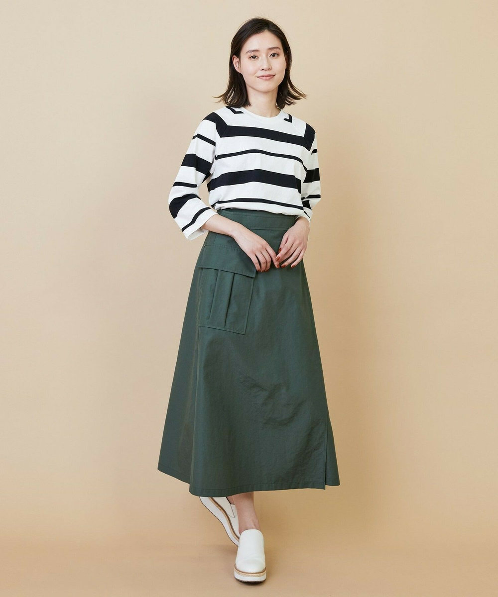 L'EQUIPE raspail × L'EQUIPE 別注クロップド丈ボーダーカットソー ブラック