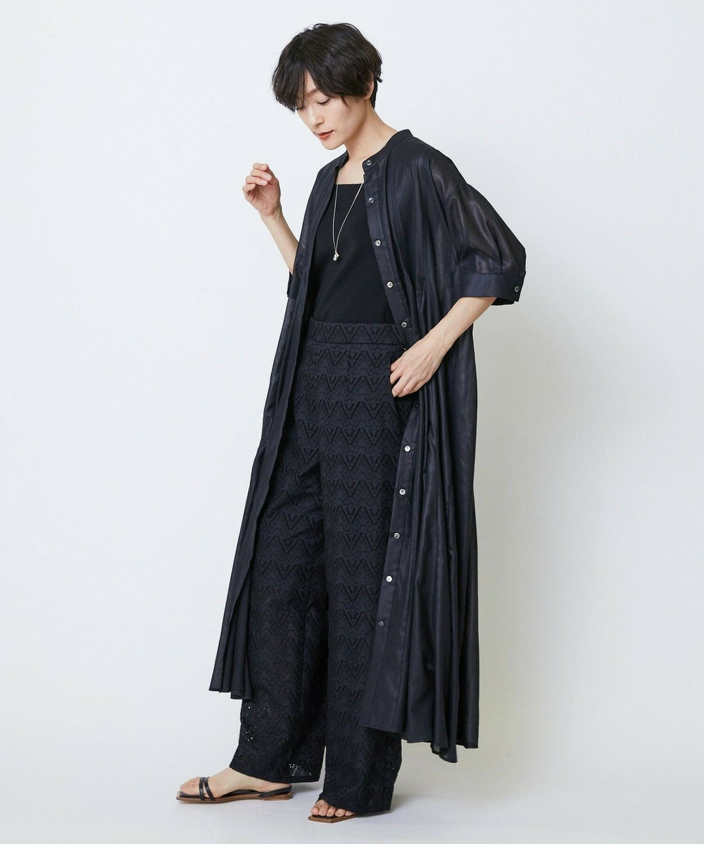 feerique feerique コットンレースワイドパンツ ブラック