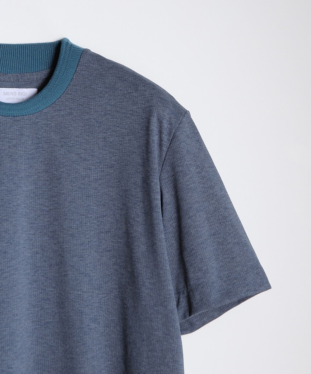 MEN'S BIGI 【WEB限定】ドットメッシュジャージTシャツ＜吸水速乾/通気性＞ ブルー