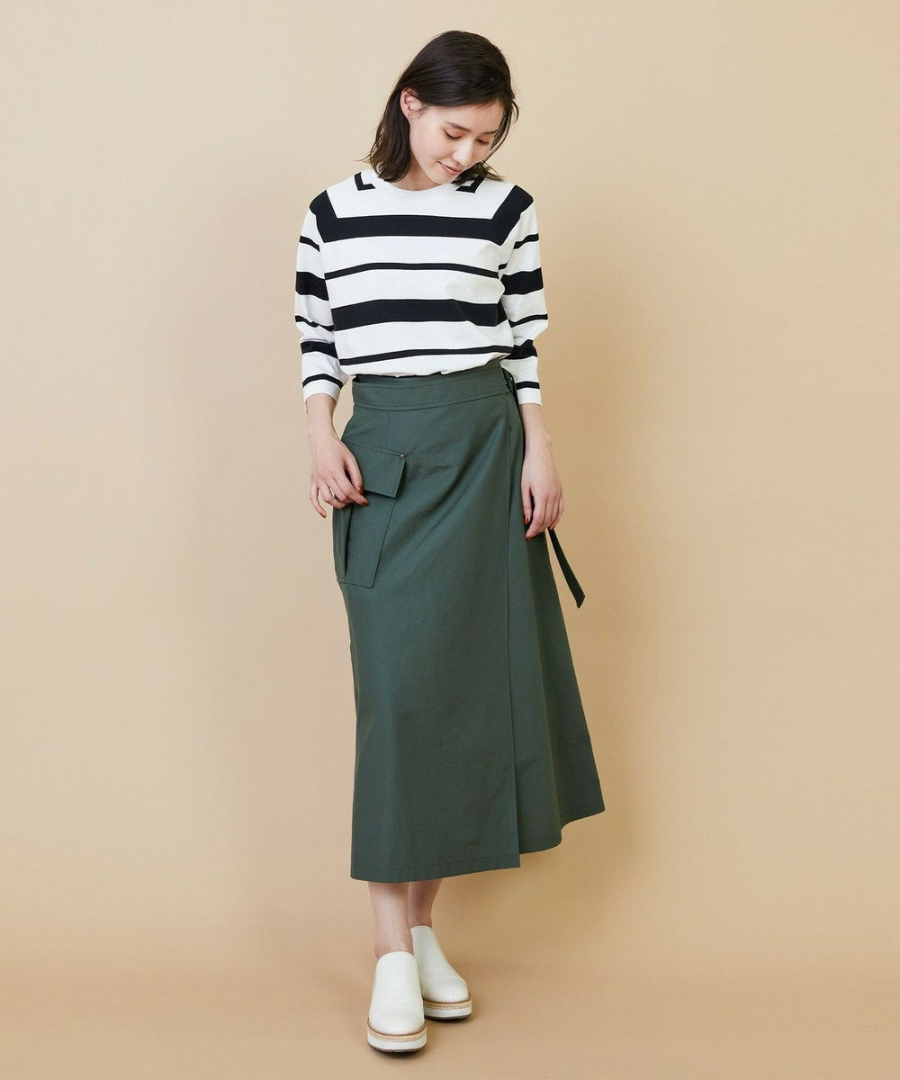 L'EQUIPE raspail × L'EQUIPE 別注クロップド丈ボーダーカットソー ブラック