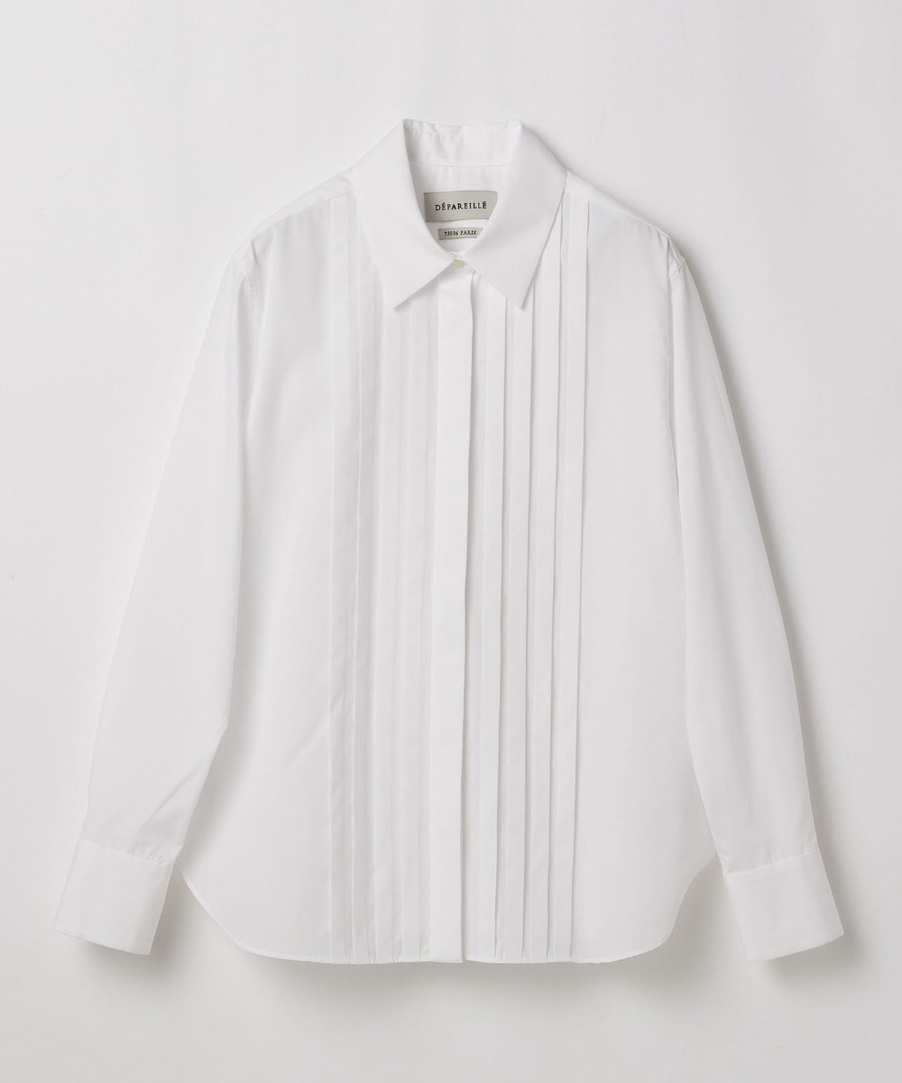 DÉPAREILLÉ POLY COTTON TUCK SHIRT / ポリコットンタックシャツ ホワイト