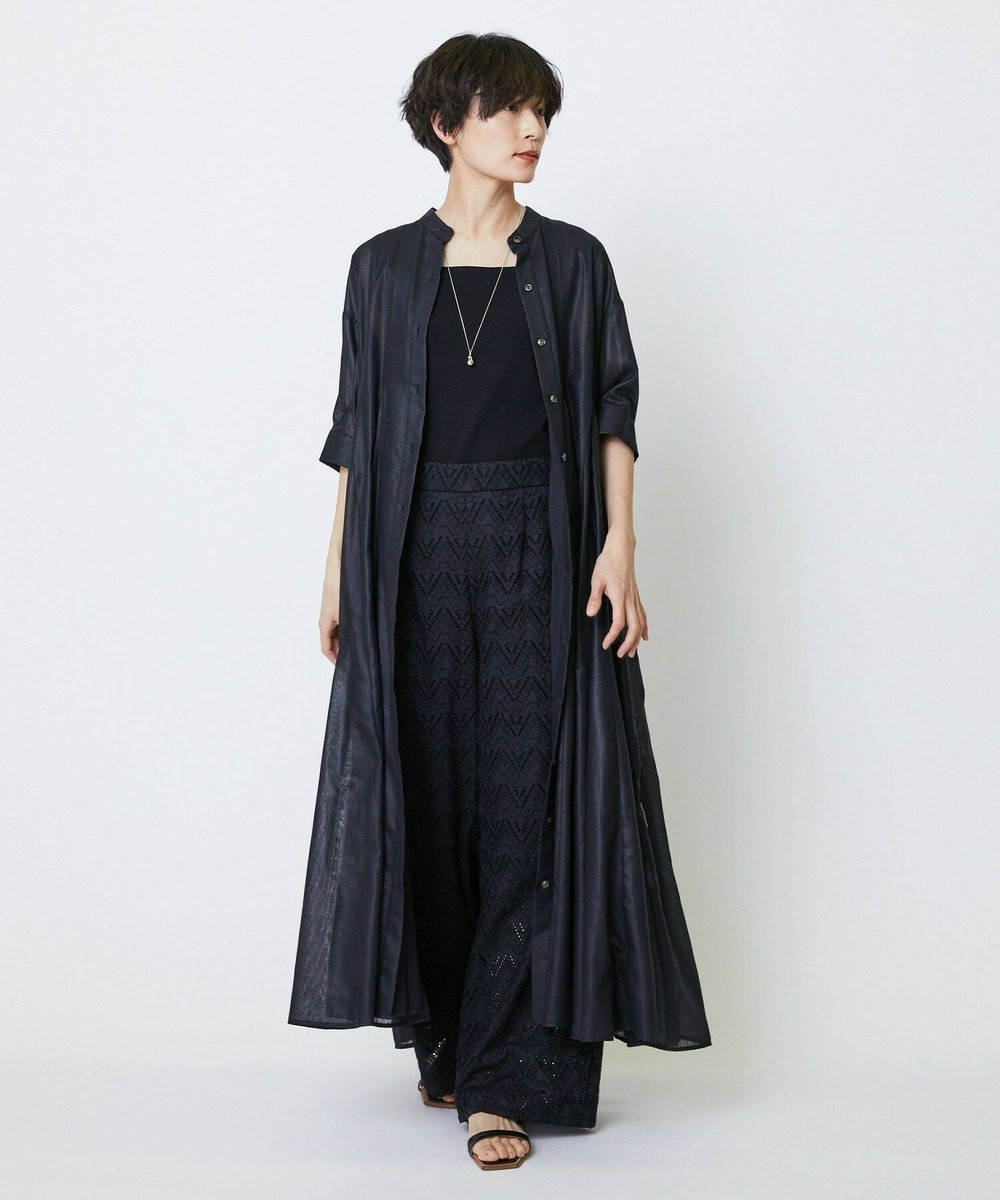 feerique feerique コットンレースワイドパンツ ブラック