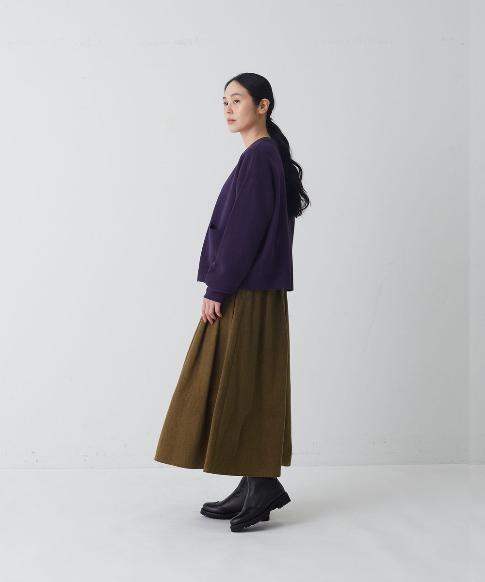 congés payés ADIEU TRISTESSE タックディテールスカート カーキ