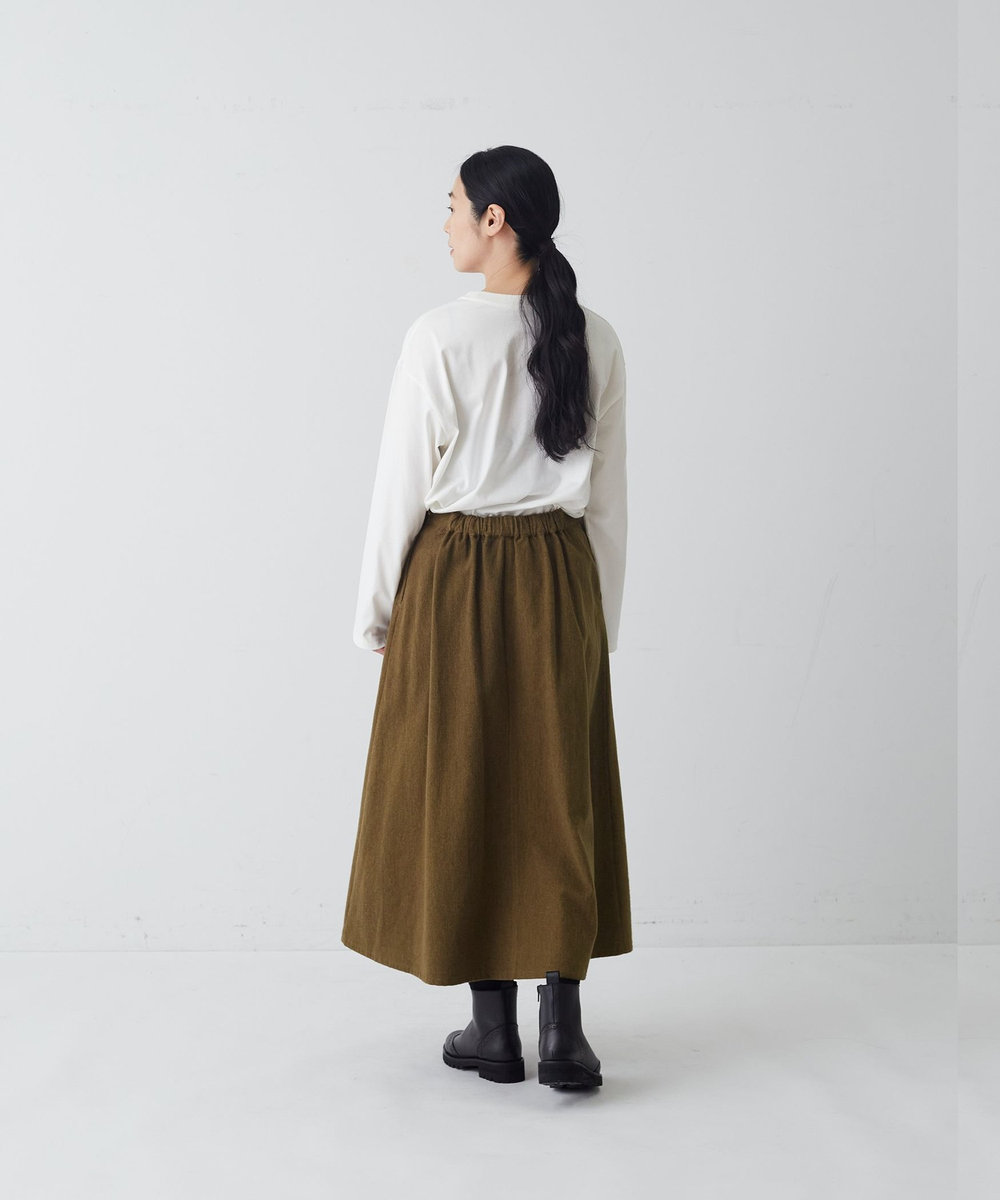 congés payés ADIEU TRISTESSE タックディテールスカート カーキ