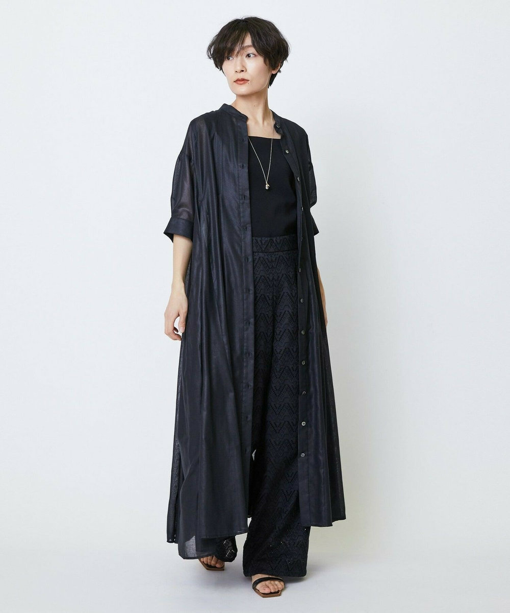 feerique feerique コットンレースワイドパンツ ブラック