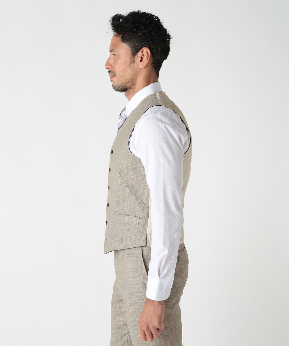 MEN'S BIGI ミックスヤーン/ポップサックリバーシブルベスト ベージュ