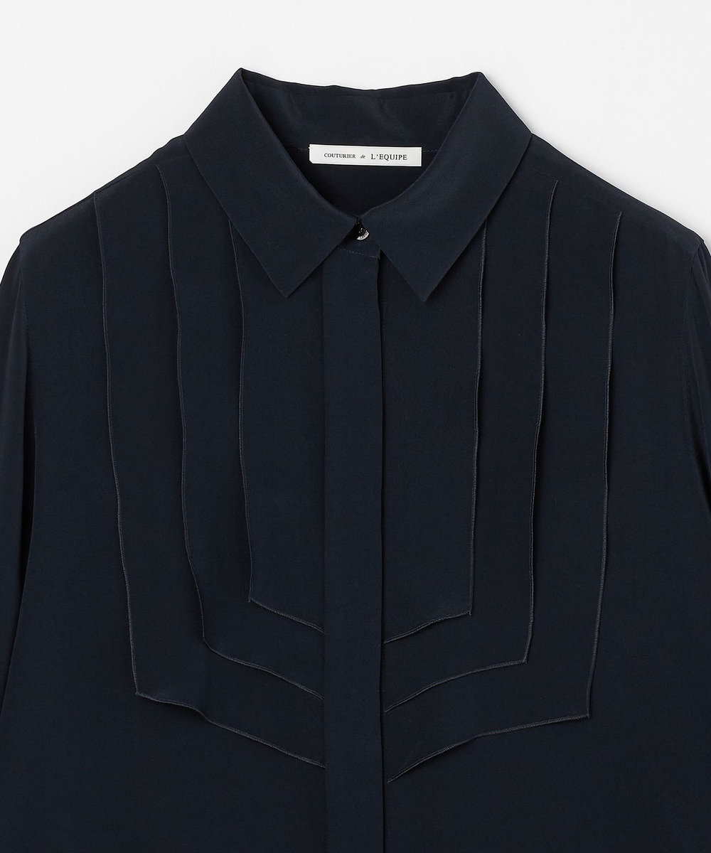 L'EQUIPE COUTURIER シルクデシンブラウス ダークネイビー