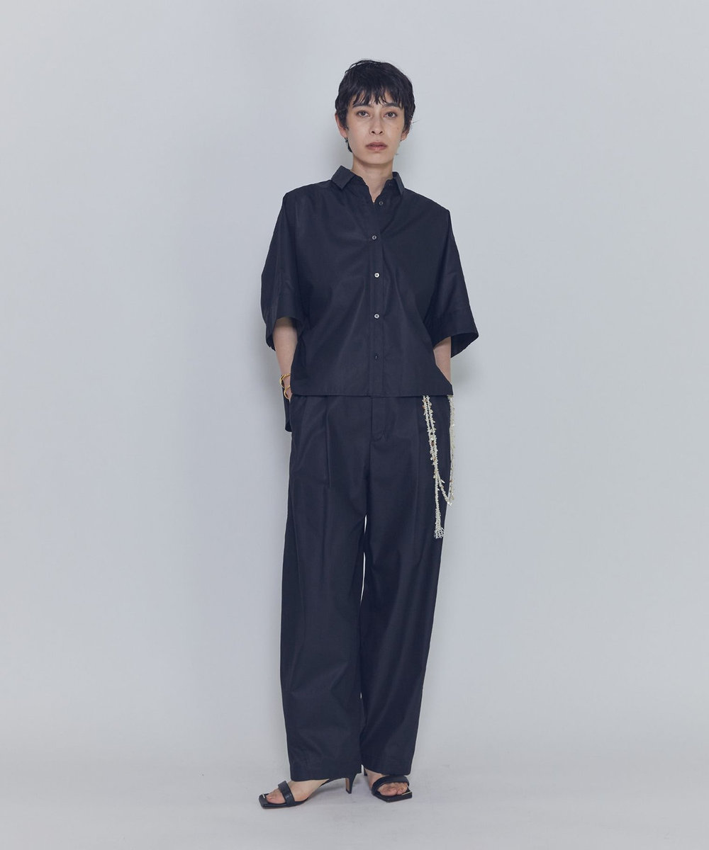 1er Arrondissement チンツフォルムシャツ ブラック
