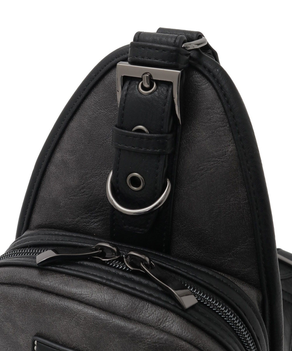 MEN'S BIGI フェイクレザー ボディバッグ グレー